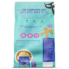 TIKI PETS Tiki Cat Born Carnivore dry chicken bag 6 lbs highlights protein-rich formula.