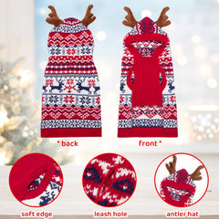 TUKOAW plush antlers detail adds adorable holiday charm for pet photos.