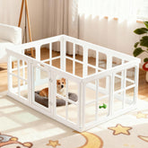 Tilinyan & One acrylic dog playpen indoors with transparent panels for easy supervision.