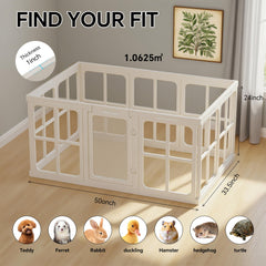 Tilinyan & One clear puppy playpen with door offers quick access during playtime.