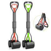 TIMINGILA Pooper Scooper with a 28-inch handle for comfortable no-touch cleanup.