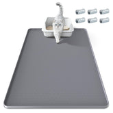 TIMOHCR cat litter mat front view showing wide capture area and lip