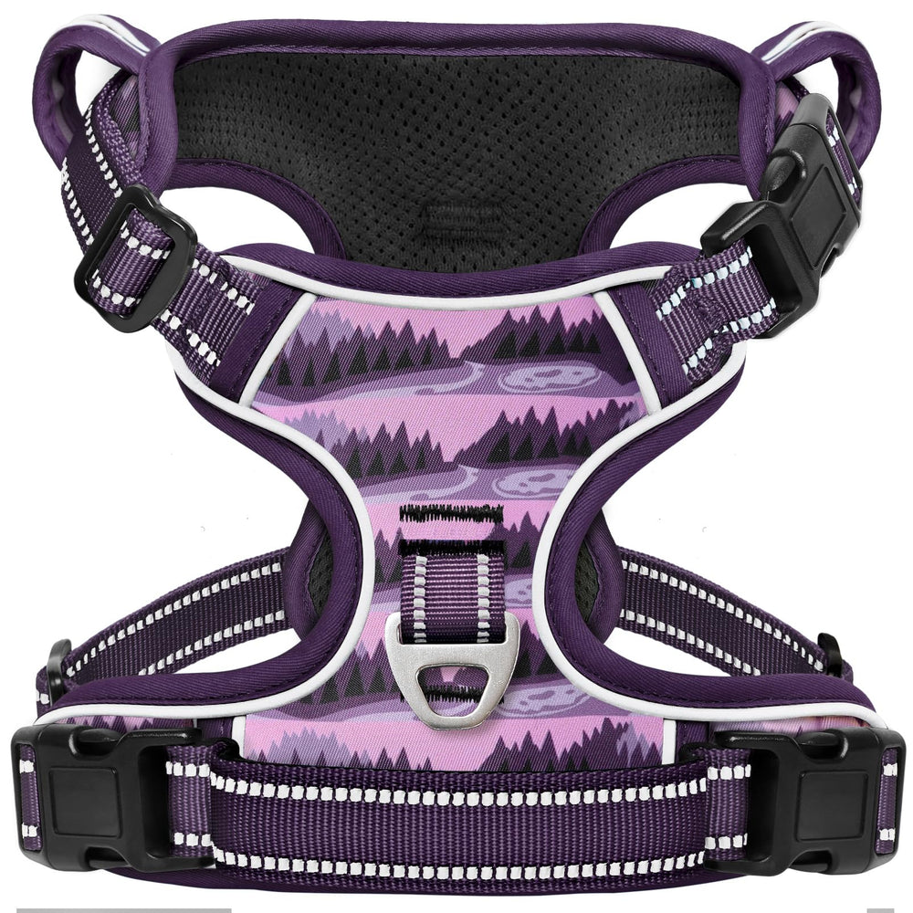 Timos dog harness Moon Night XS shows three quick-release buckles for easy on-off.