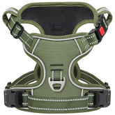 Timos dog harness neck lockable snap front clip enables quick, secure on/off during daily walks.