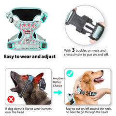 Timos dog harness three snap buckles for easy on off
