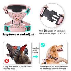 Timos No Pull Harness back clip pink-s for casual leash attachment