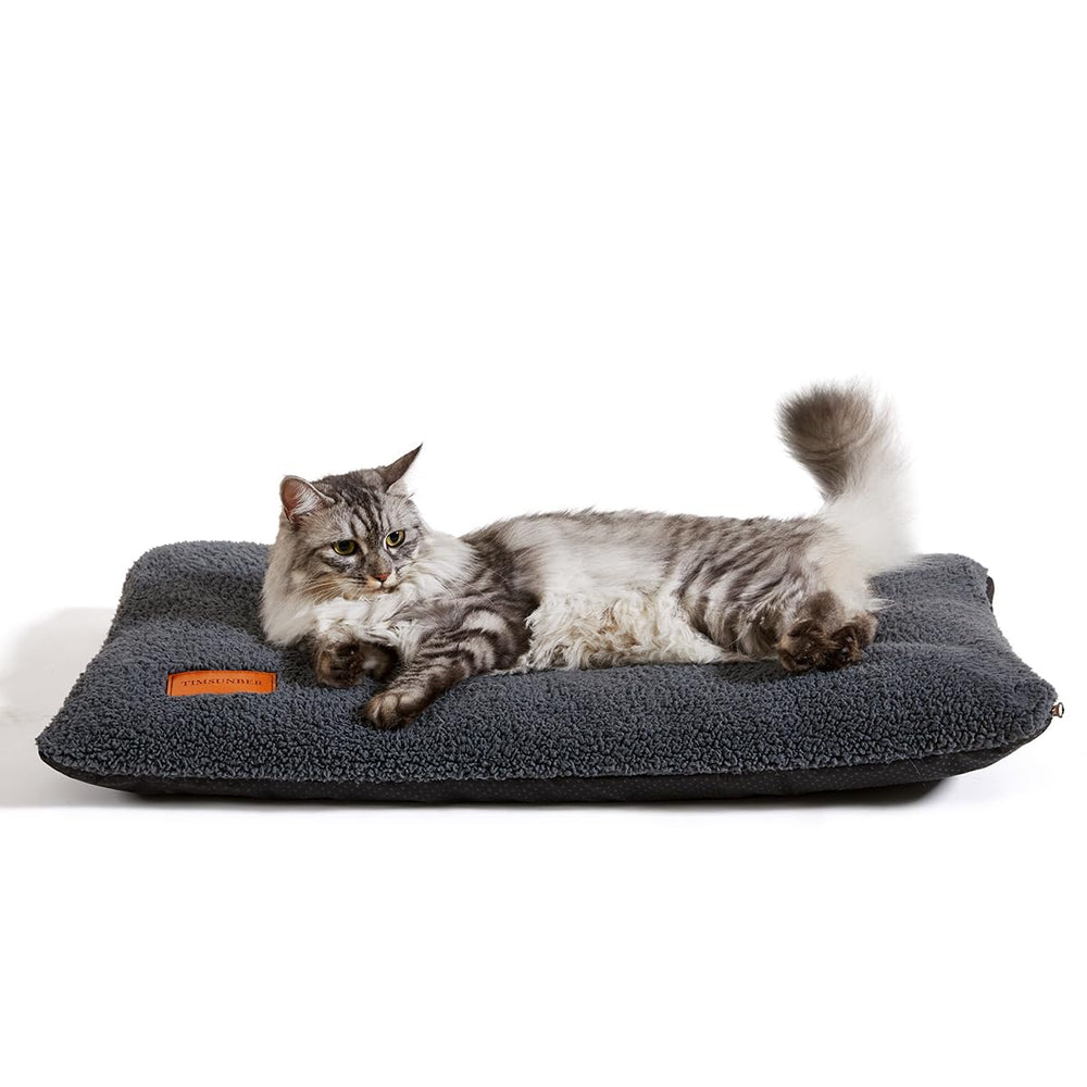 TIMSUNBER self-warming cat bed outer cover in dark gray supports cozy indoor and outdoor lounging.
