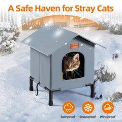 TIMSUNBER weatherproof cat shelter roof shields against rain and snow.