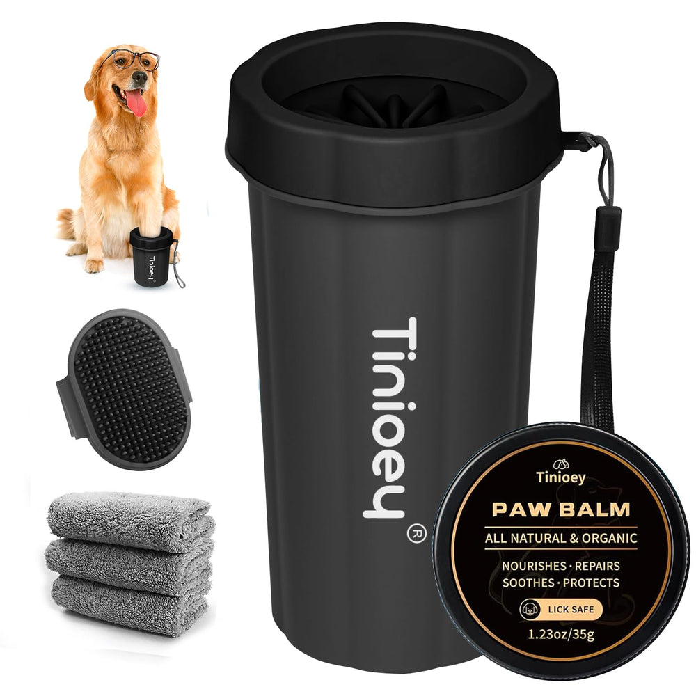 Tinioey dog paw cleaner cup for muddy paws with easy rinse and dry.