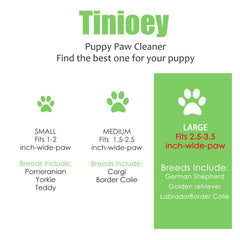 Tinioey paw cleaner brush provides gentle scrubbing without stressing sensitive paws.