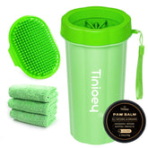 Tinioey paw cleaner cup enables quick, muddy-paw cleaning for large dogs.