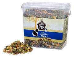 Tiny Friends Farm Gerty Guinea Pig Tasty Mix calcium-phosphorus balance graphic highlights mineral ratio.