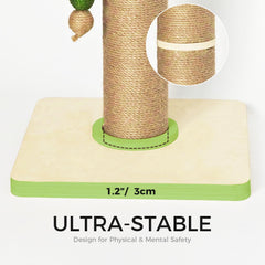 TinyBeast 35‑inch tall sisal post supports full-body stretching and keeps furniture safe.