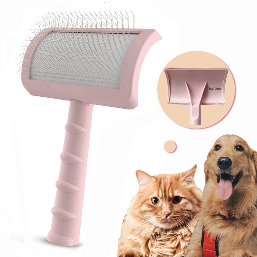 TinyPoint large slicker brush packaging signals ready for at-home grooming