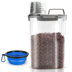 TIOVERY contenedor alimento para perros tres cuartos con boca de vertido fácil.