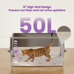 TIUUBT XXXL high-sides lid image emphasizes mess containment and reduced scatter during use.