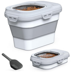 TIOVERY dog-food-container collapsible bin saves space while keeping kibble organized.