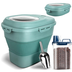 TIOVERY dog food container collapsible design saves space.