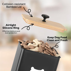 Tivray airtight lid seal keeps moisture out for dog food freshness.