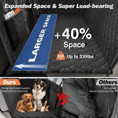 Tivray Back Seat Extender extended-space view highlights more resting room for pets