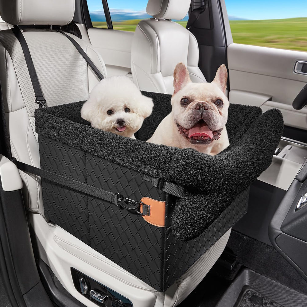 TKYZ dog car seat front view shows secure fit for small to medium dogs