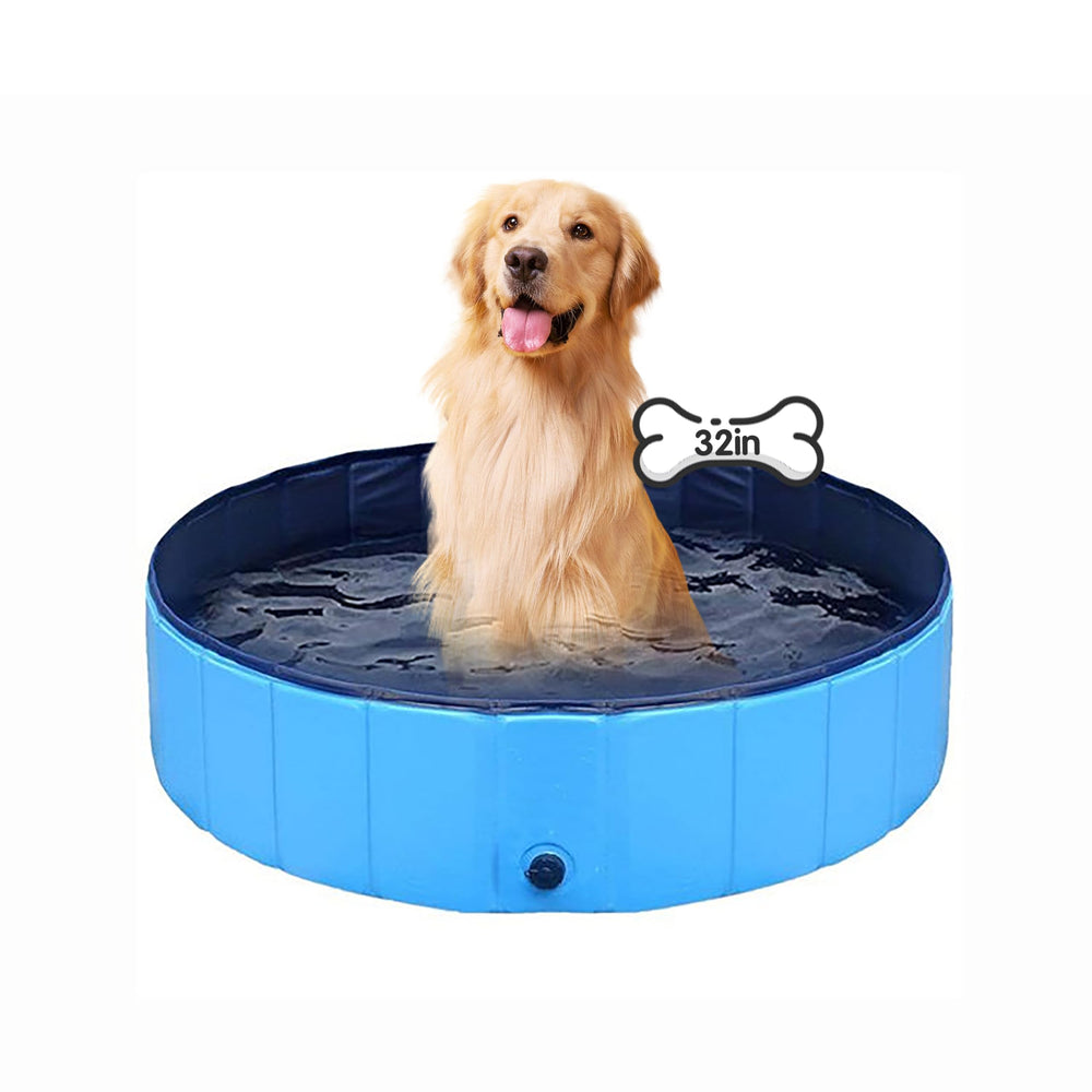 TMbsfatn dog pool foldable 32x8in ready for outdoor water play