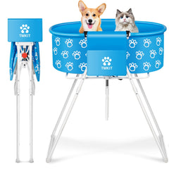 Tmkit dog bathtub folded for compact storage and easy transport.
