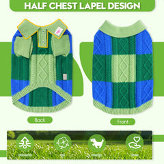 To a Turn pullover dog sweater side view shows relaxed fit for easy movement