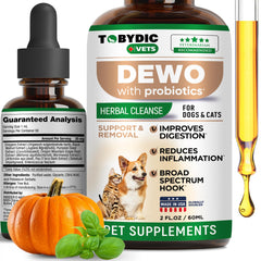 TOBYDIC broad-spectrum herbal drops bottle for pets supports digestive wellness