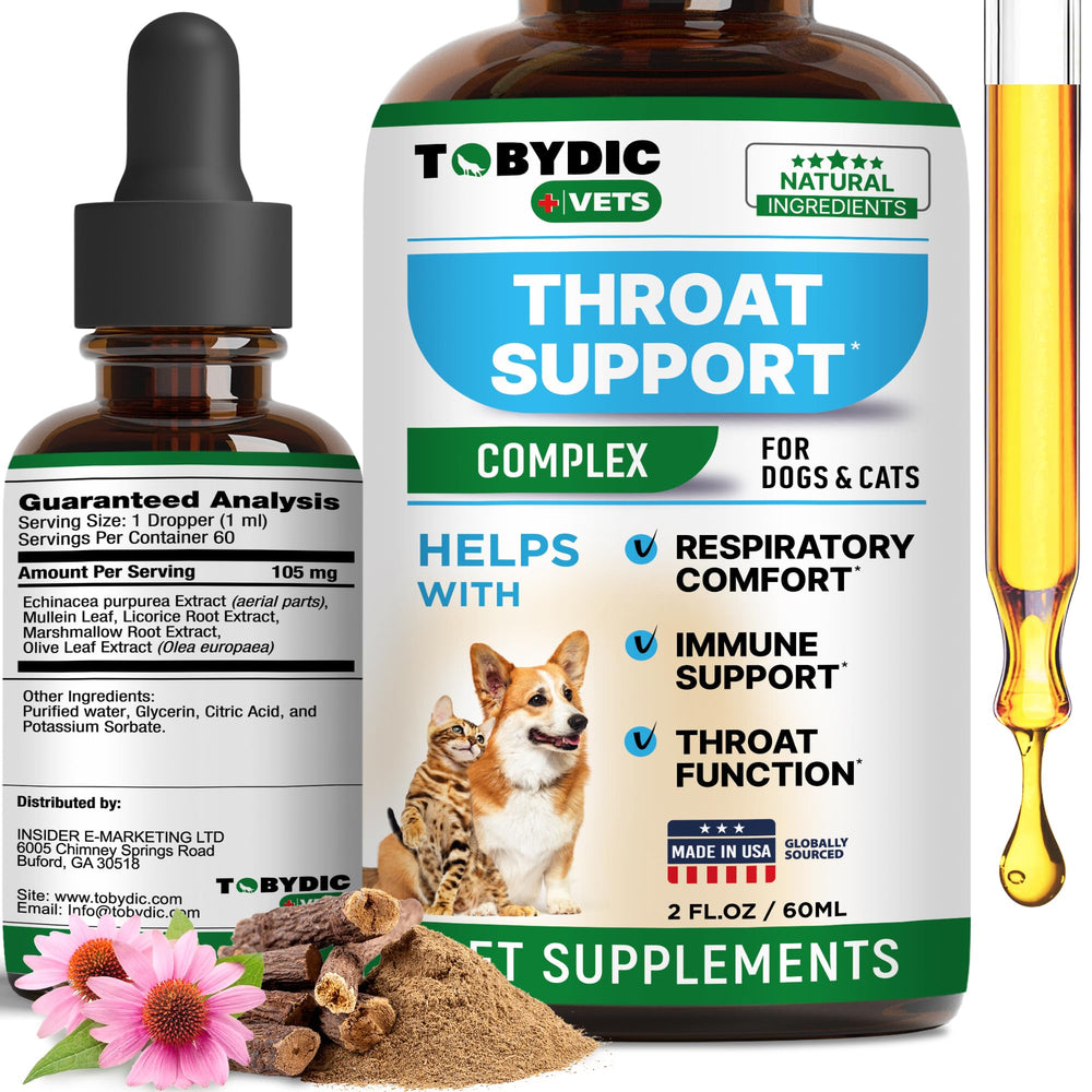 TOBYDIC drops bottle demonstrates easy at-home dosing for dogs and cats.