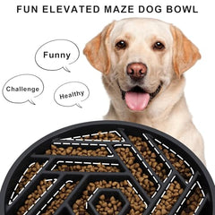 TOBYTO slow feeder bowl 25cm diameter holds 2–4 cups of food securely.