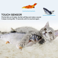 Tocirelo flopping fish toy side view highlighting motion during play.