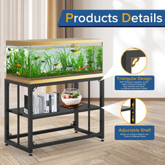 TOCRETOARE fish tank stand top view highlights compact footprint for space-saving setups.