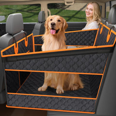 Toffos dog car seat with hard bottom provides sturdy support for safe travel.