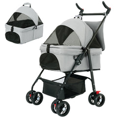 Tokenkuko pet stroller folding compact for easy transport and storage during outings.