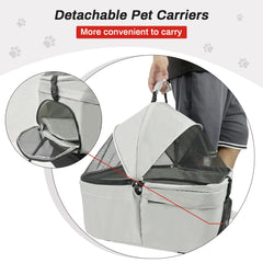 Tokenkuko stroller with storage bag keeps water and food ready for on-the-go pets.
