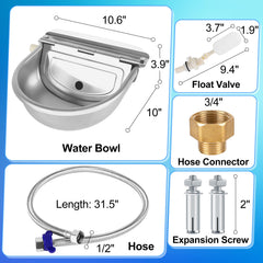 ToLanbbt water bowl with float valve demonstrates automatic refilling and a steady water level.