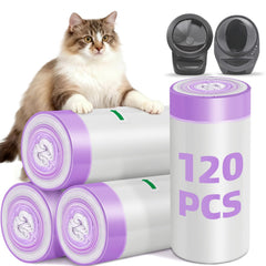 Tolnetr 120pcs cat litter bags with drawstrings fit Litter Robot 4/3 for clean disposal.