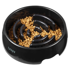 Tolopu large slow-feeder dog bowl front view promotes controlled eating
