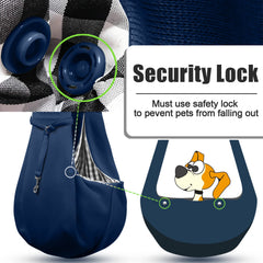 TOMKAS small dog sling carrier safety buckle in action