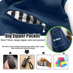 TOMKAS small dog sling carrier zip pocket for secure essentials
