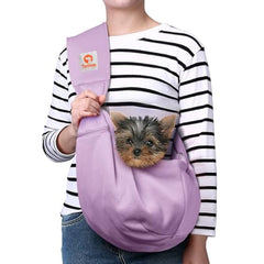 Tomkas small dog sling opening for quick access during walks