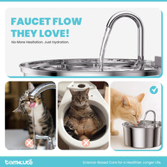 tomxcute cat water fountain easy-clean dishwasher-safe design