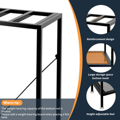 TONGMO fish tank stand durable steel frame supports long-lasting aquarium.