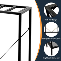 Tongmo metal aquarium stand black finish with rust protection for long-lasting shine.
