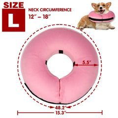 Tonqixope donut dog cone collar with soft plush outer for comfortable wear