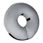 Tonqixope inflatable dog cone grey XL front view shows comfortable protection