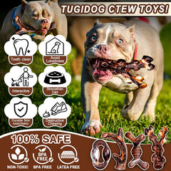 TonyEst nylon indestructible dog toy demonstrates durability for aggressive chewers.