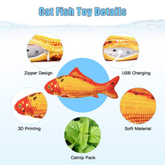 TOOGE floppy fish toy in motion showing wagging tail for interactive fun.