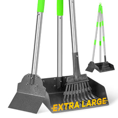 TOOGE Larger Pooper Scooper with extra-large tray enables quick multi-dog yard cleanups